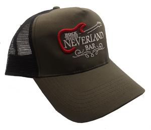 Green/Black Trucker Cap with Neverland Rock Bar's Logo